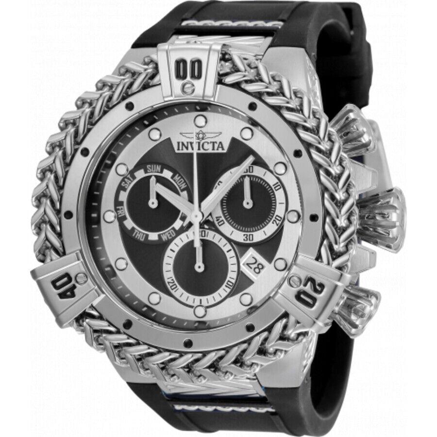 Invicta Bolt Herc Chronograph Date Quartz Black Dial Men`s Watch 35577 - Dial: Black, Band: Black, Bezel: Silver-tone