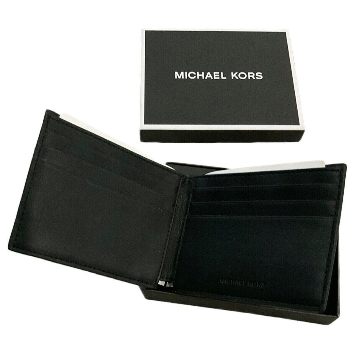 Michael Kors Jet Set Men`s Black Leather Slim Billfold Wallet