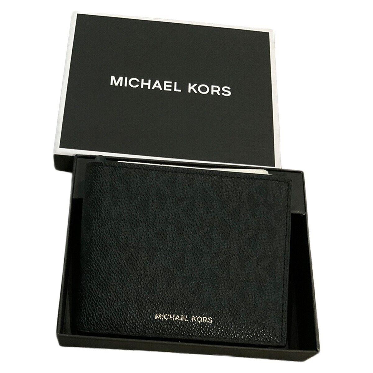 Michael Kors Jet Set Men`s Black Leather Slim Billfold Wallet