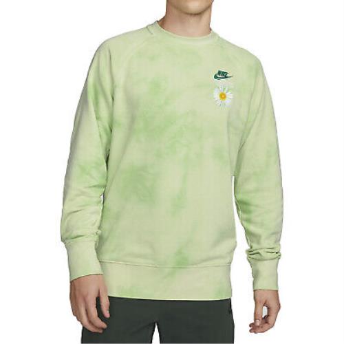 Nike Sportswear French Terry Crew Mens Style : Dm5010 - Vivid Green/Rush Orange