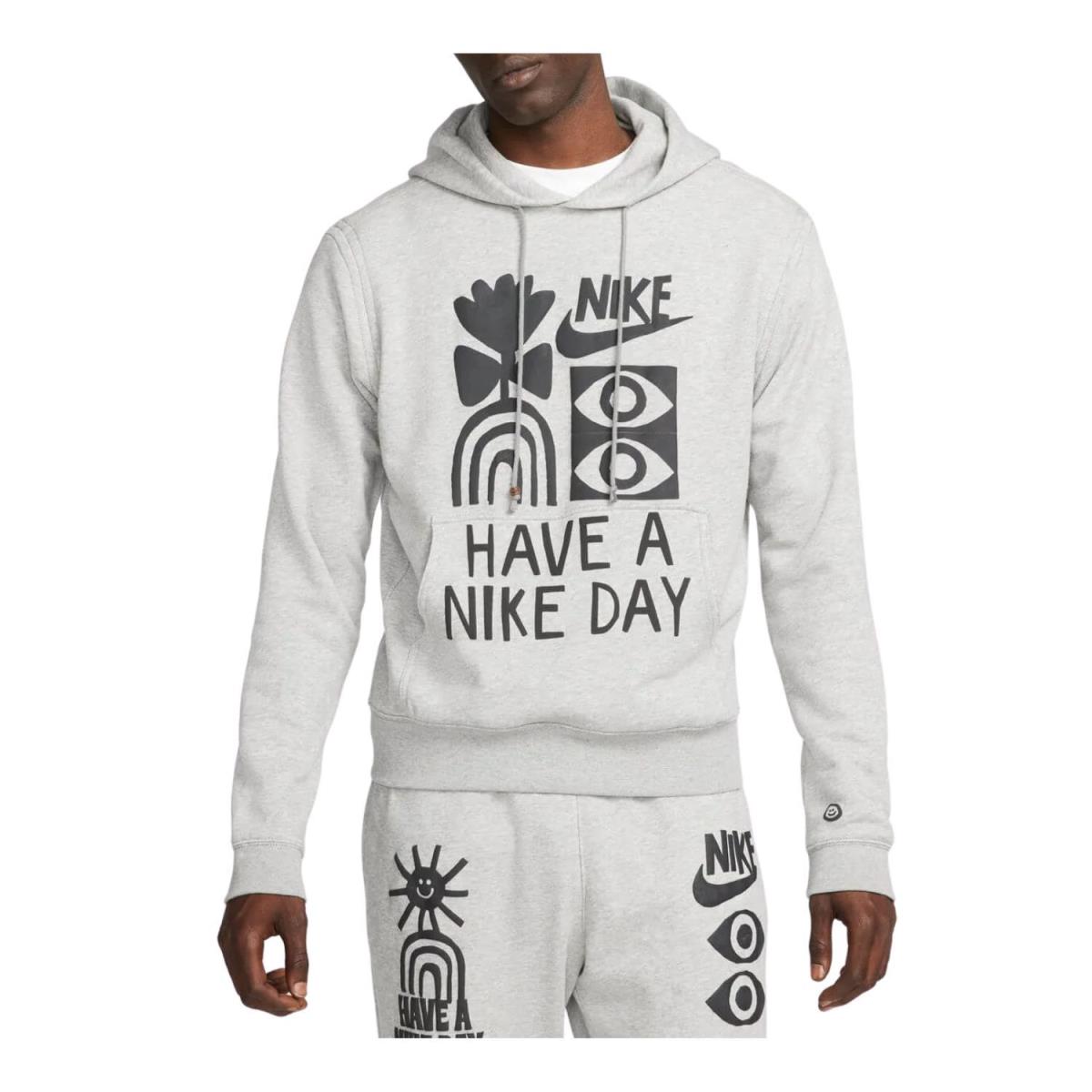 Nike Sportswear French Terry Pullover Hoodie Mens Style : Dq4171 - Heather Grey