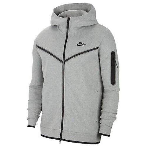 Nike Tech Fleece Full Zip Hoodie Heather Grey/black