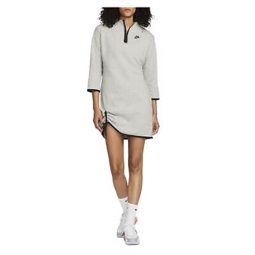 Nike Sportswear Tech Fleece Essential Dress Womens Style : Dq6741 - Heather Grey/Black