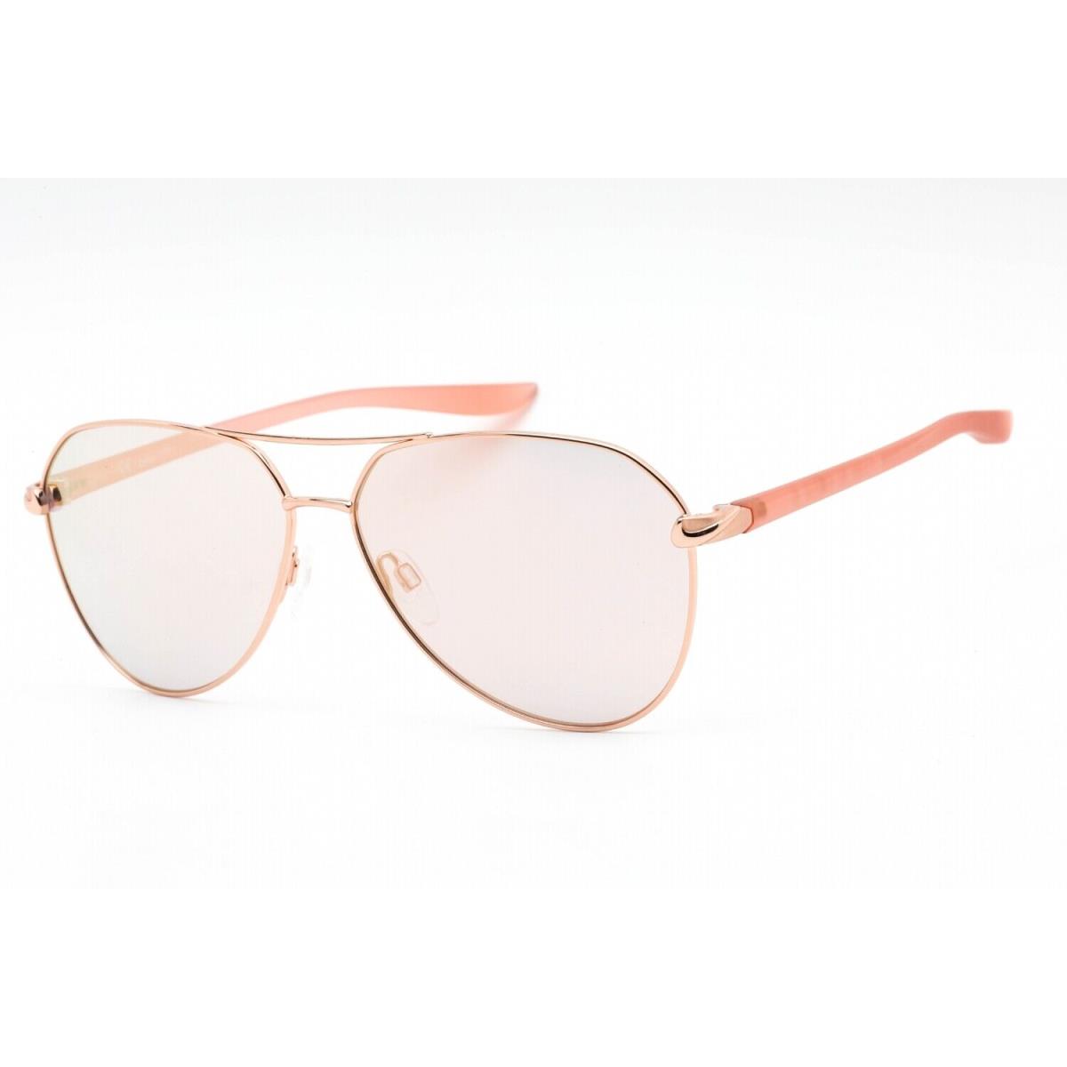 Nike City Aviator M DJ0887 601 Sunglasses Rose Gold Frame Brown Rose Gold