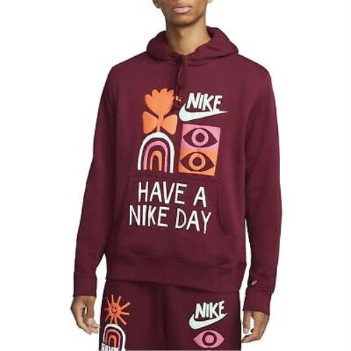 Nike Sportswear French Terry Pullover Hoodie Mens Style : Dq4171 - Dark Beetroot