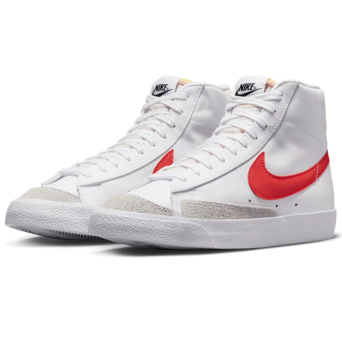 Nike Blazer Mid 77 Vintage Mens Size 10 Shoes BQ6806 122 White Red - Multicolor