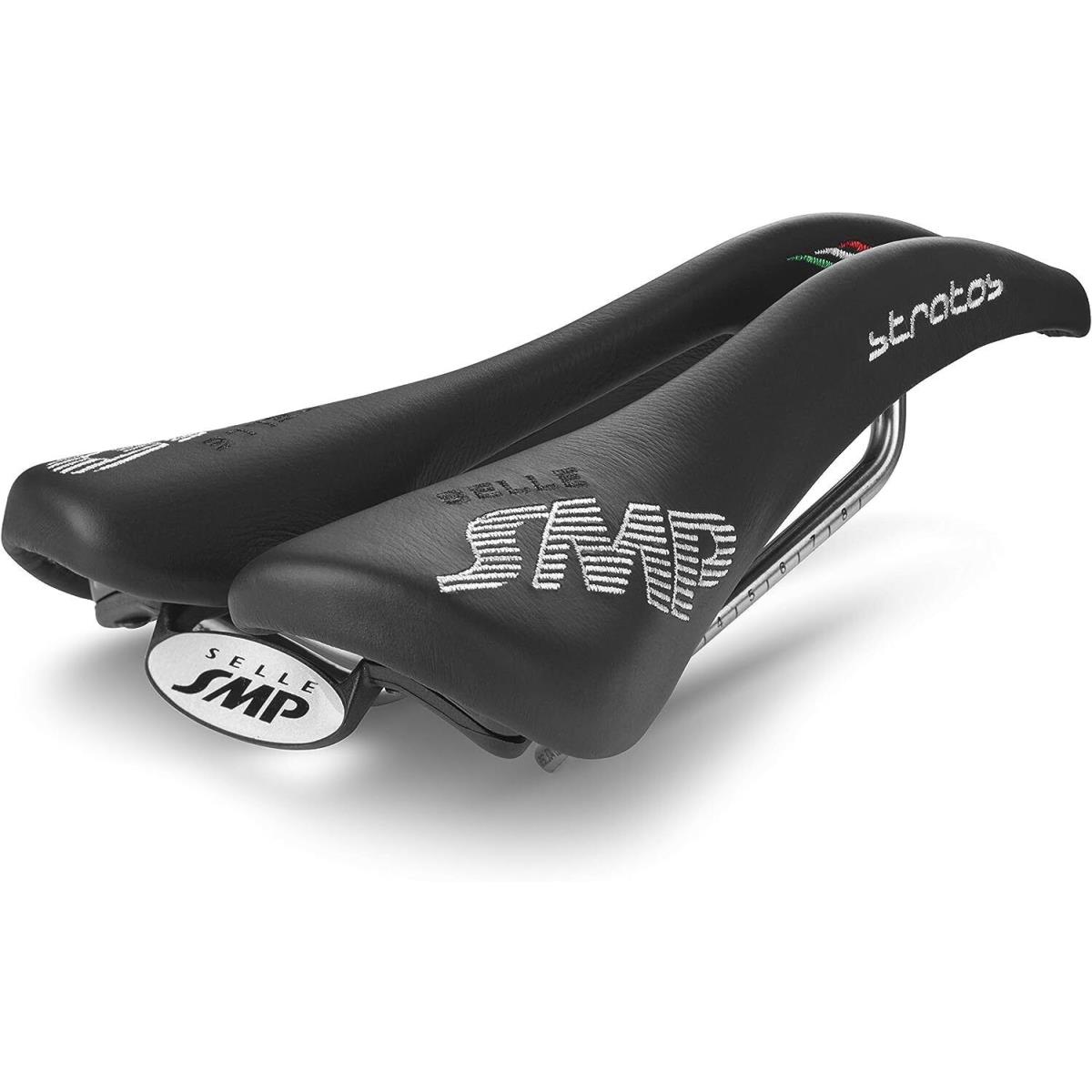 Selle Smp Stratos Saddle Selle Black High Quality Material Leather Italy