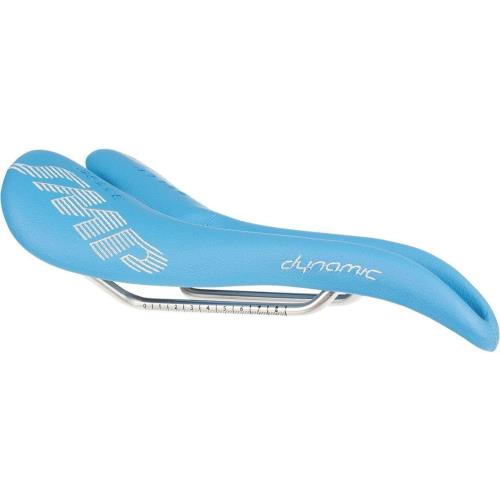 Selle Smp Dynamic Saddle Light Blue 138mm Leather Stainless Steel Rails Gel Pad