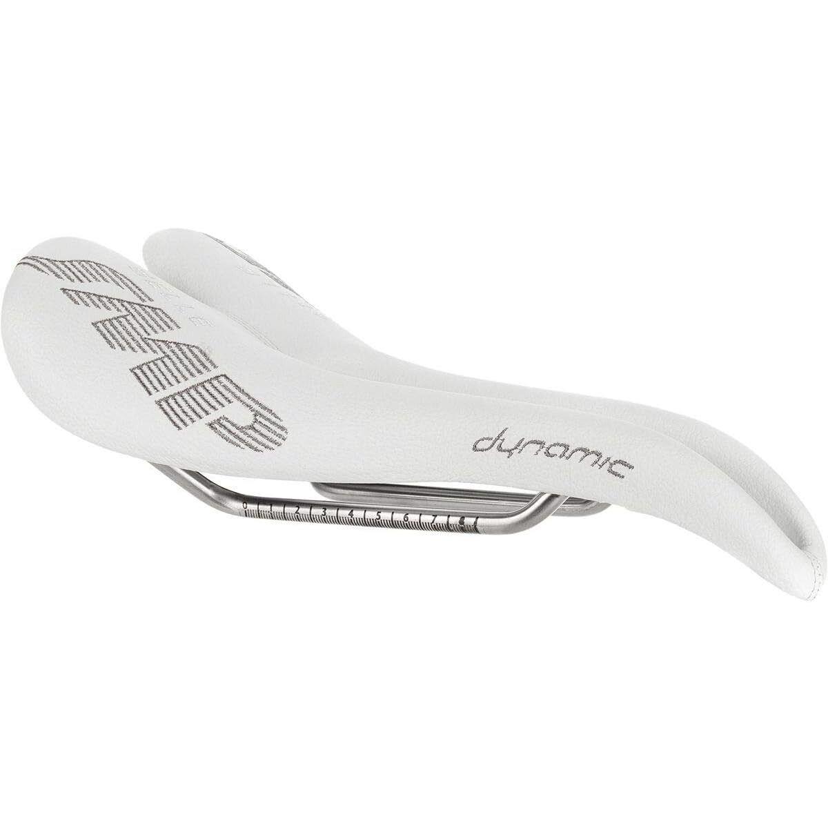 Selle Smp Dynamic Saddle White Stainless Steel Rails Leather Covering Gel Pad