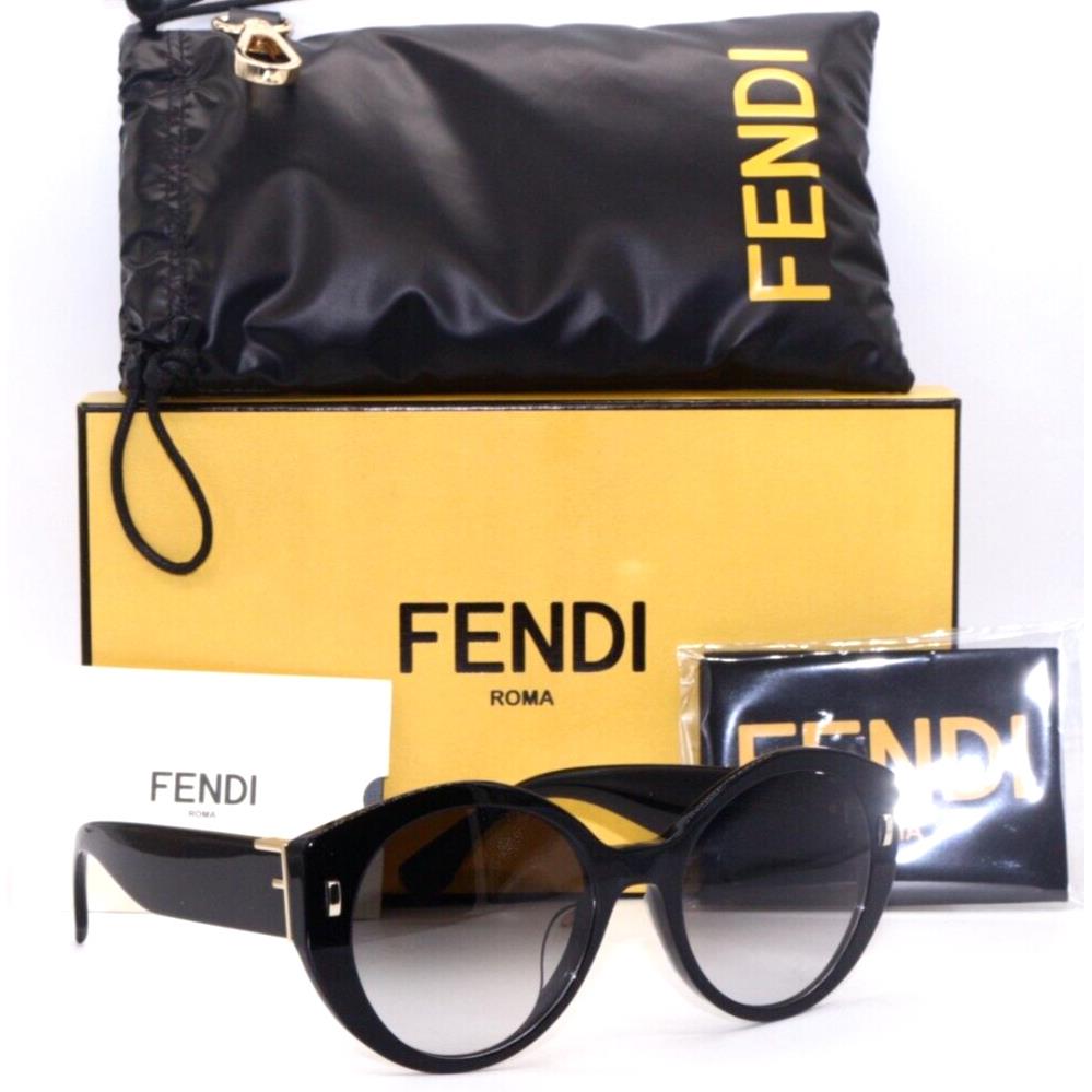 Fendi FE 40037U 01B Black W/grey Gradient Lenses Sunglasses 55-21