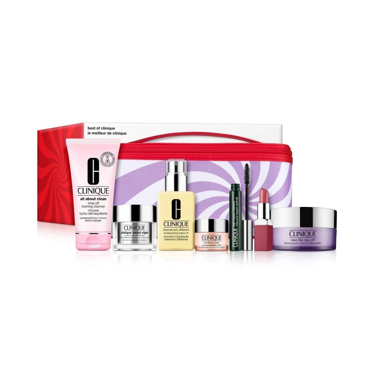 Clinique Best Of Clinique Skincare Makeup Set w/ Cosmetic Bag RP Boxed