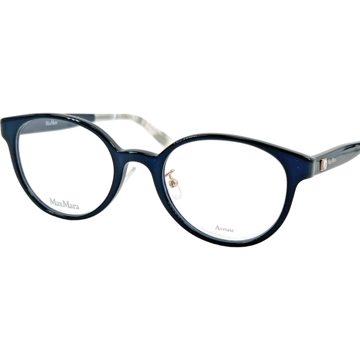 Max Mara MM1359/F Women`s Plastic Eyeglass Frame 0W2M Black Bkplbkwhm 50-21 AF