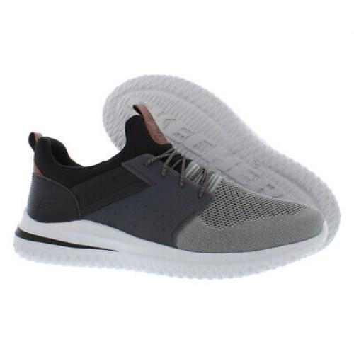 Skechers Delson 3.0 Cicada Wide Mens Shoes - Grey/Black , Grey Main