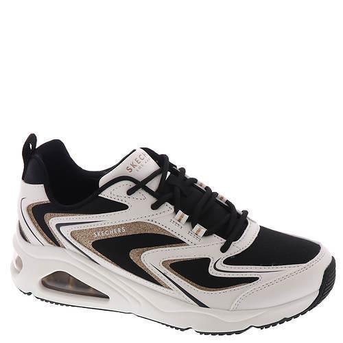 Womens Skechers Street Tres-air Uno White-black Gold Mesh Shoes
