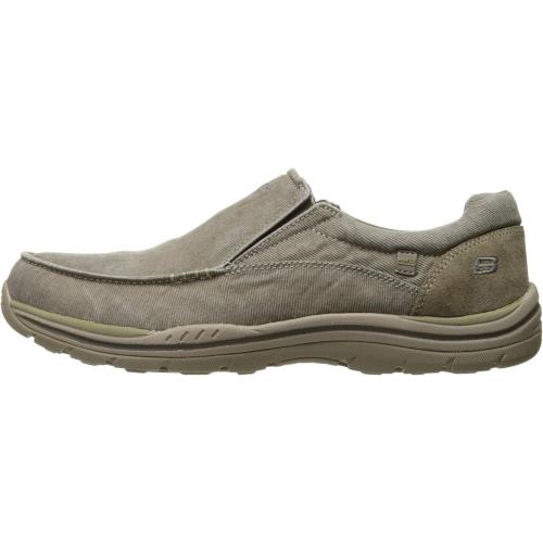 Skechers Mens Expected Avillo Moccasin Khaki 12 X-wide US