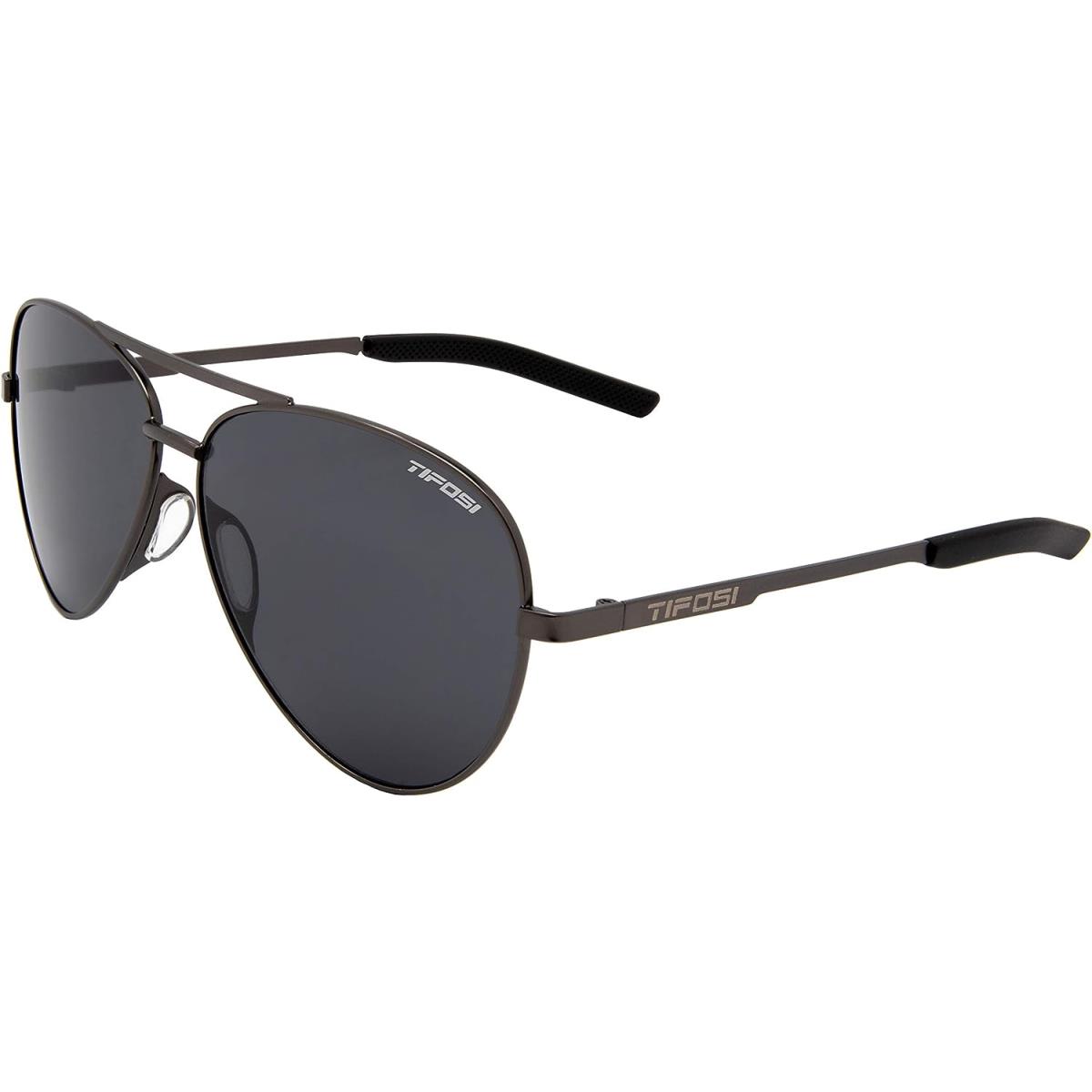 Tifosi Shwae Tangle Free Aviator Sunglasses For Men Women - Ideal For Flying Golf H Graphite (Smoke Polarized Lens)
