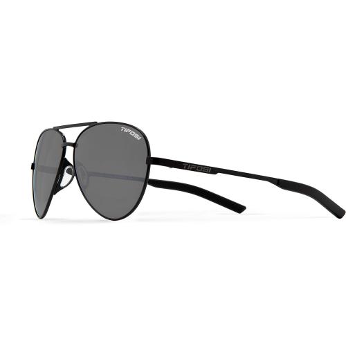 Tifosi Shwae Tangle Free Aviator Sunglasses For Men Women - Ideal For Flying Golf H Satin Black (Smoke Lens)