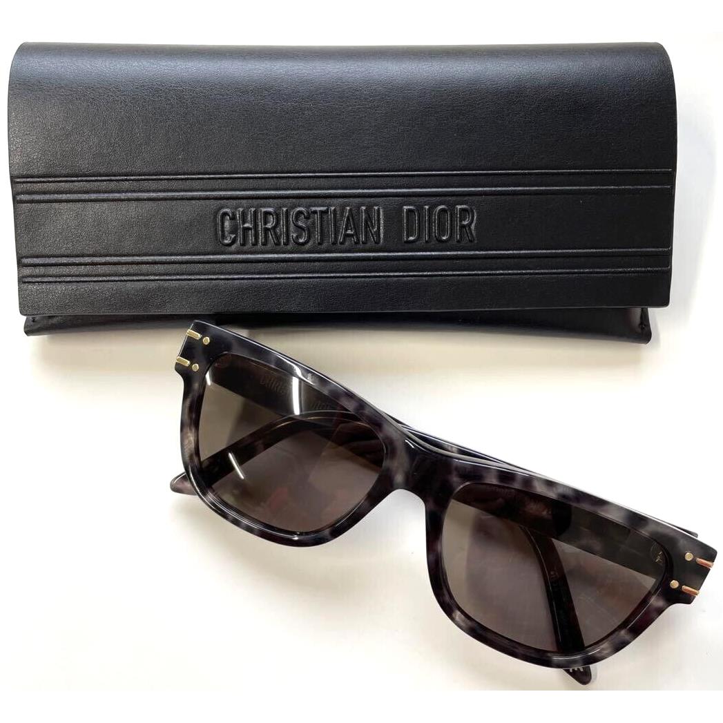 Christian Dior Diorsignature S6U 68D0 Grey Tortoise/grey Lenses Sunglasses 54-17 - Frame: GREY TORTOISE W.GOLD ACCENTS, Lens: Gray