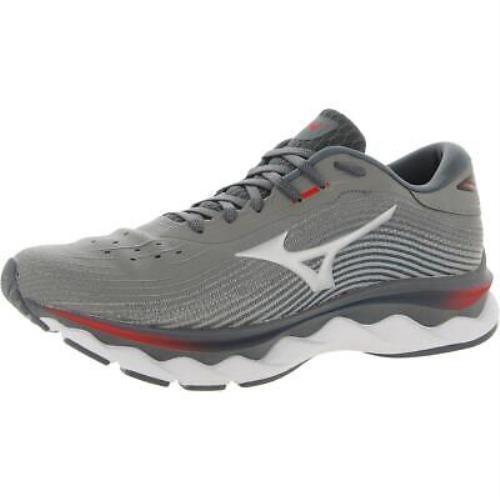 Mizuno Mens Wave Sky 5 Gray Athletic and Training Shoes 9 Medium D Bhfo 7873 - Grey/Silver/Red