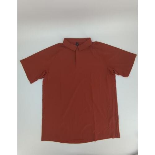 Mens Lululemon Stretch Golf Polo Short Sleeve Shirt XL Cynn Burnt Orange