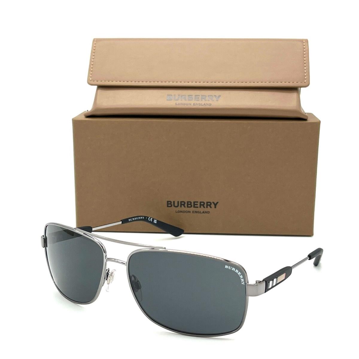 Burberry BE3074 Gunmetal / Gray 63mm Sunglasses