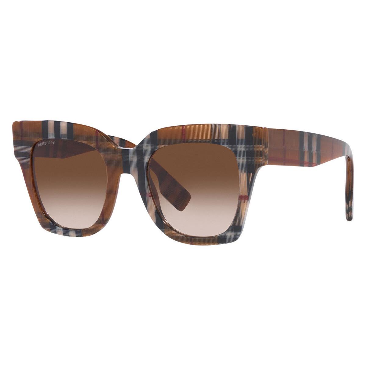 Burberry Women`s BE4364F-396713 Kitty 51mm Checkered Brown Sunglasses - Frame: Brown, Lens: Brown, Other Frame: Checkered Brown