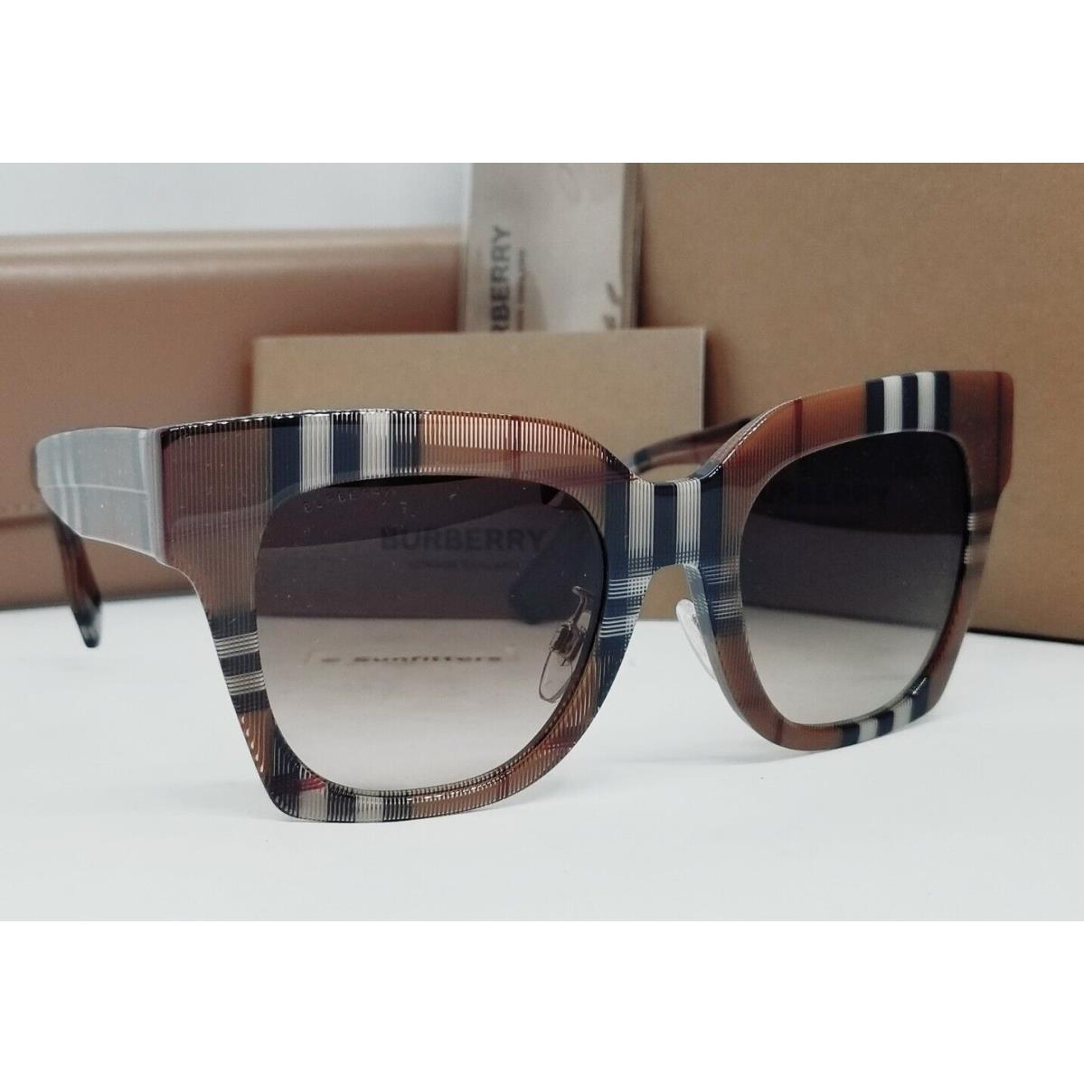 Burberry Brown Check/brown Gradient Kitty BE4364F 396713 51 Sunglasses - Frame: Brown, Lens: Brown