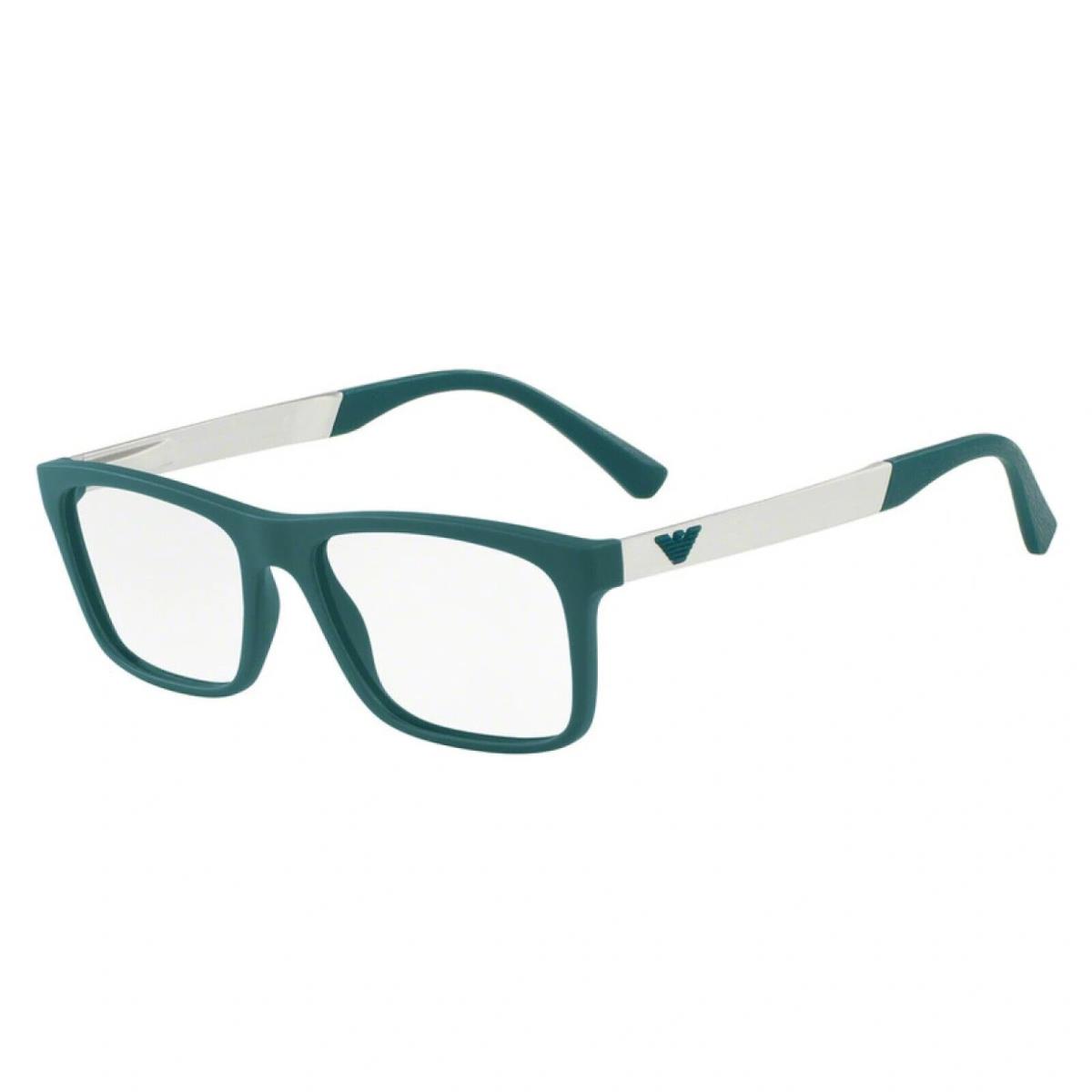 Emporio Armani EA3101 5558 Matte Teal Square Optical Eyeglasses 55-17-145