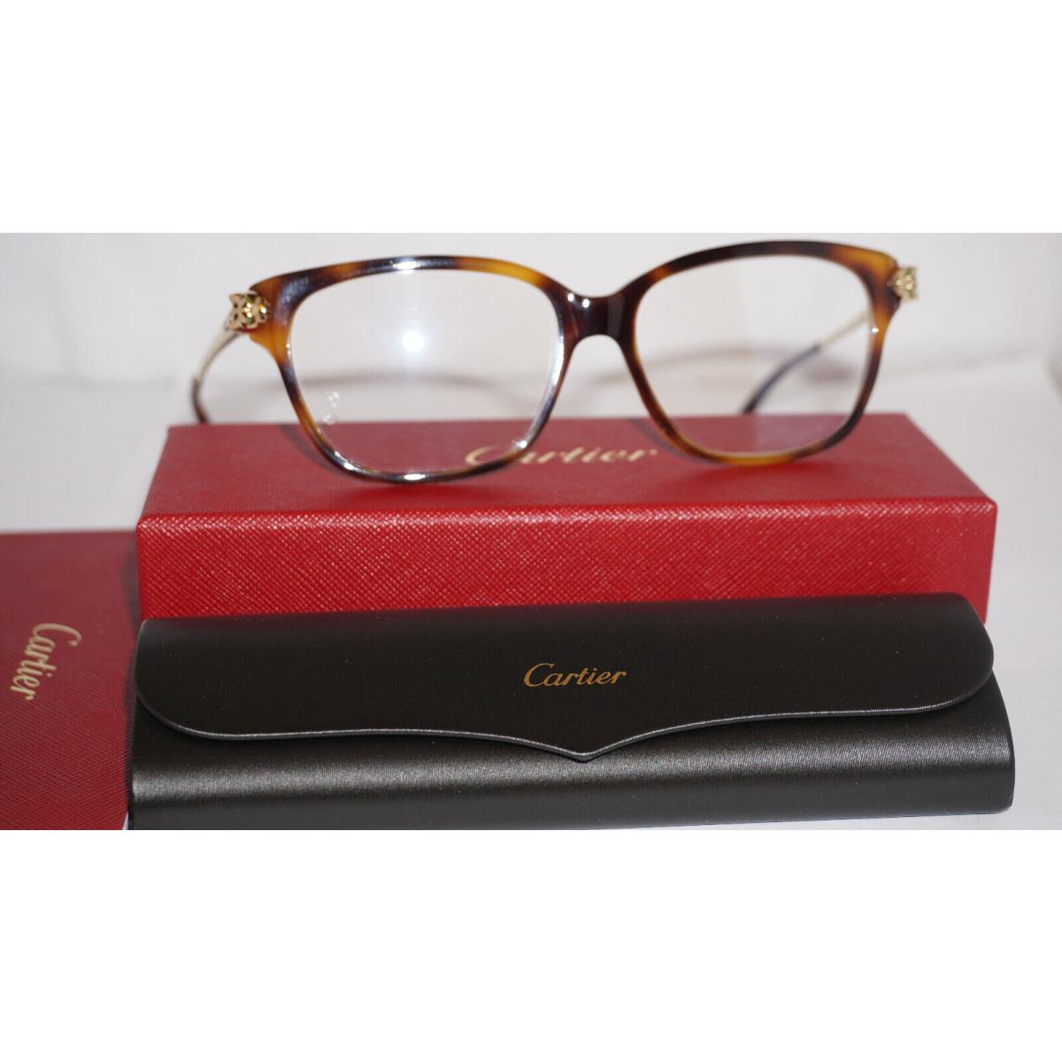 Cartier Eyeglasses Havana Gold CT0210O 002 54 15 135 Cartier