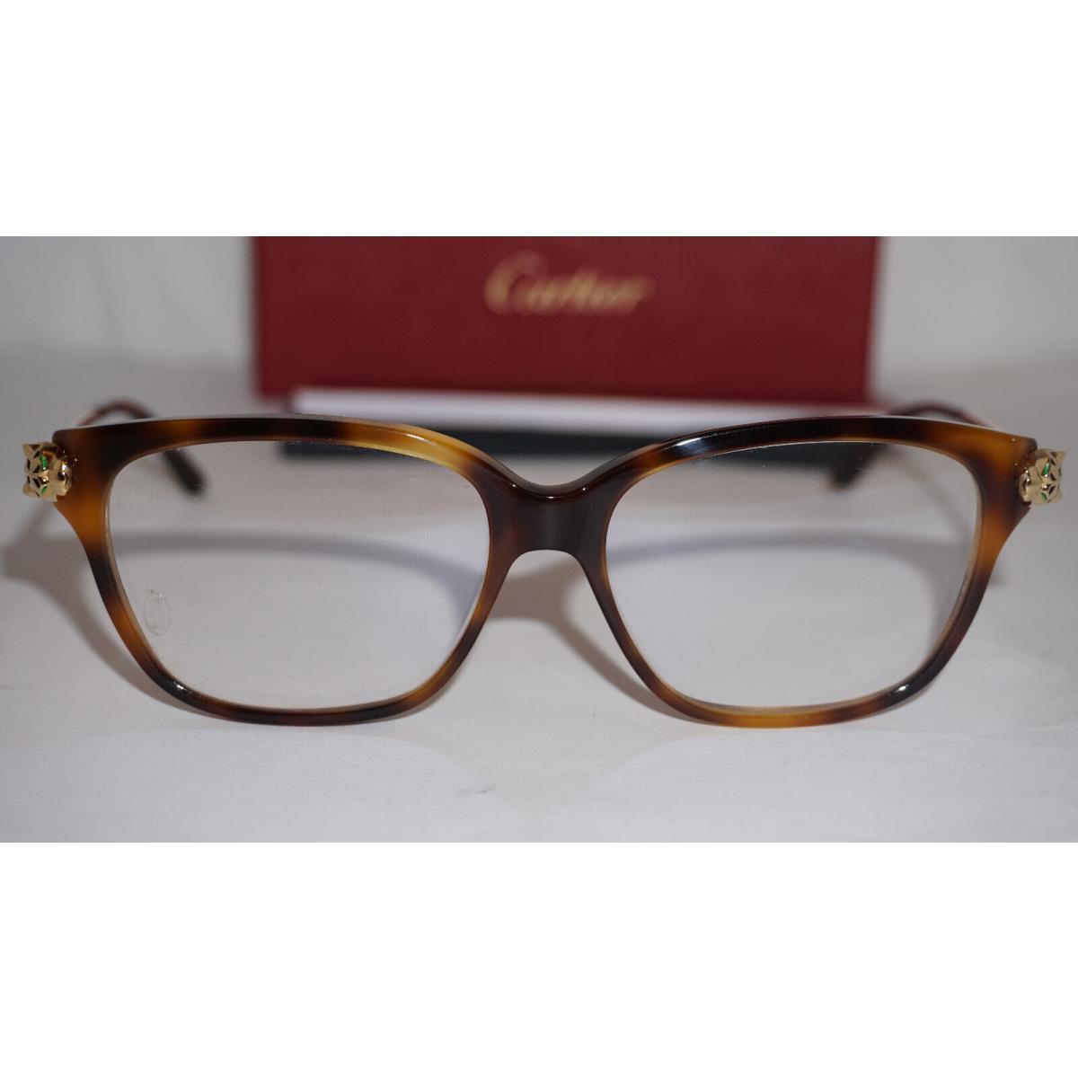 Cartier Eyeglasses Havana Gold CT0210O 002 54 15 135 Cartier