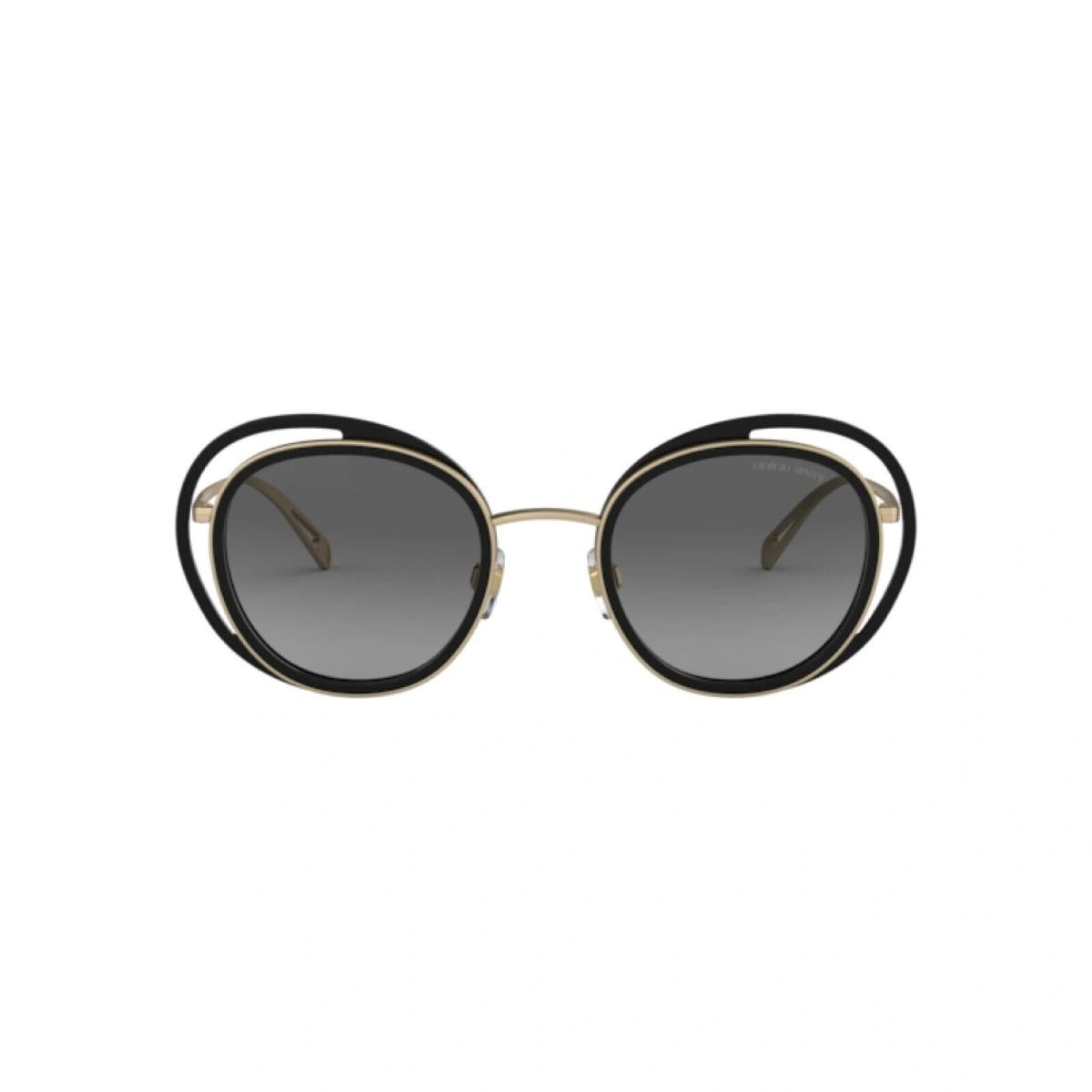 Giorgio Armani AR6081 3002/11 Gold Black Round Metal Sunglasses 50-23-140