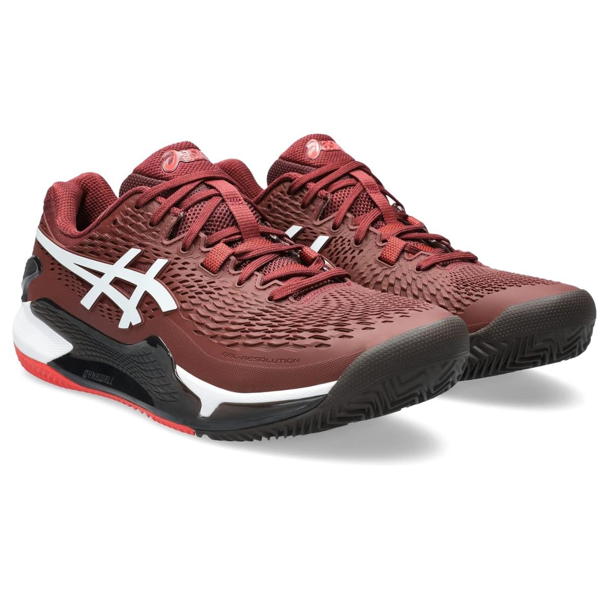Man`s Sneakers Athletic Shoes Asics Gel-resolution 9 Clay Antique Red/White