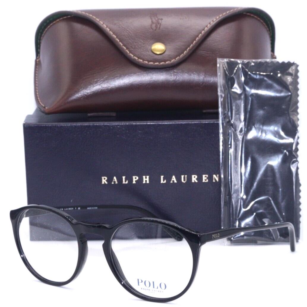 Polo Ralph Lauren PH 2180 5001 Round Black Frames Eyeglasses 52-20