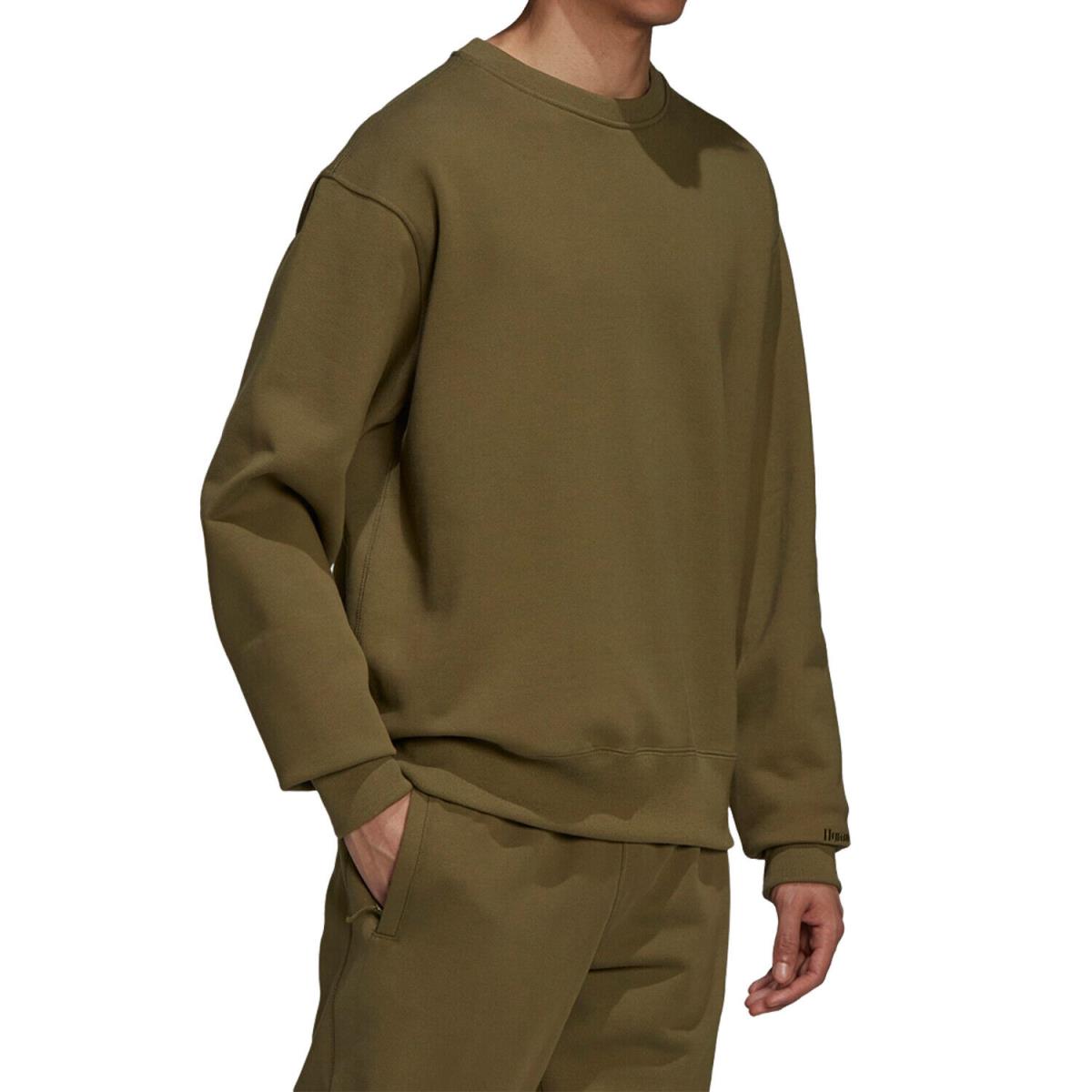 Adidas Pharrell Williams Basics Crew Sweatshirt Mens Style : H58308 - Olive Cargo