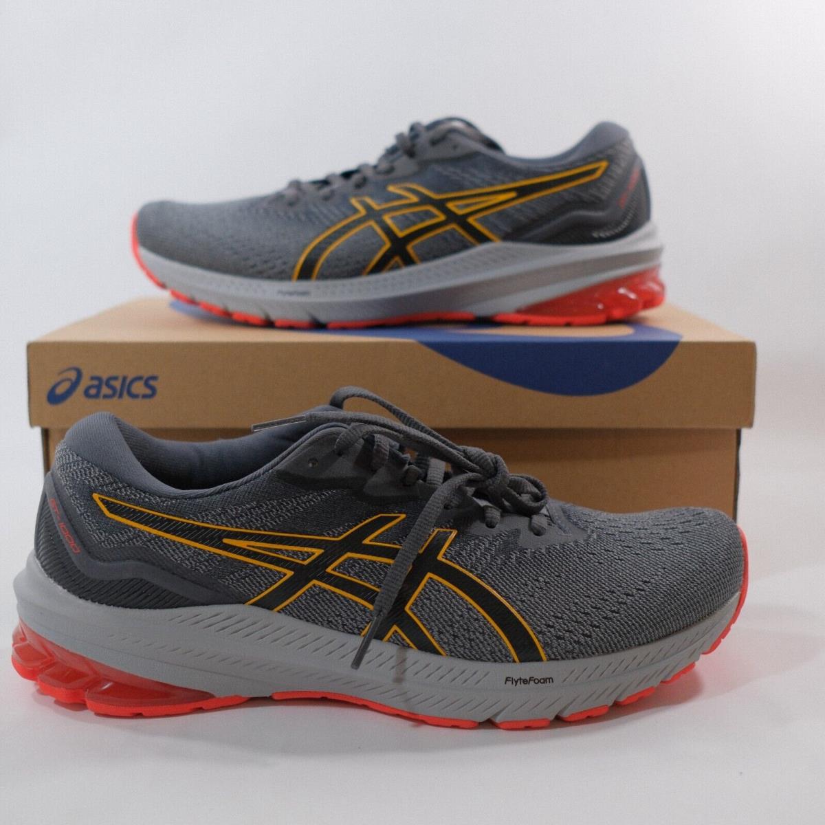 Asics Men`s GT-1000 11 Running Shoes Grey/orange Size 8.5 Extra Wide 4E