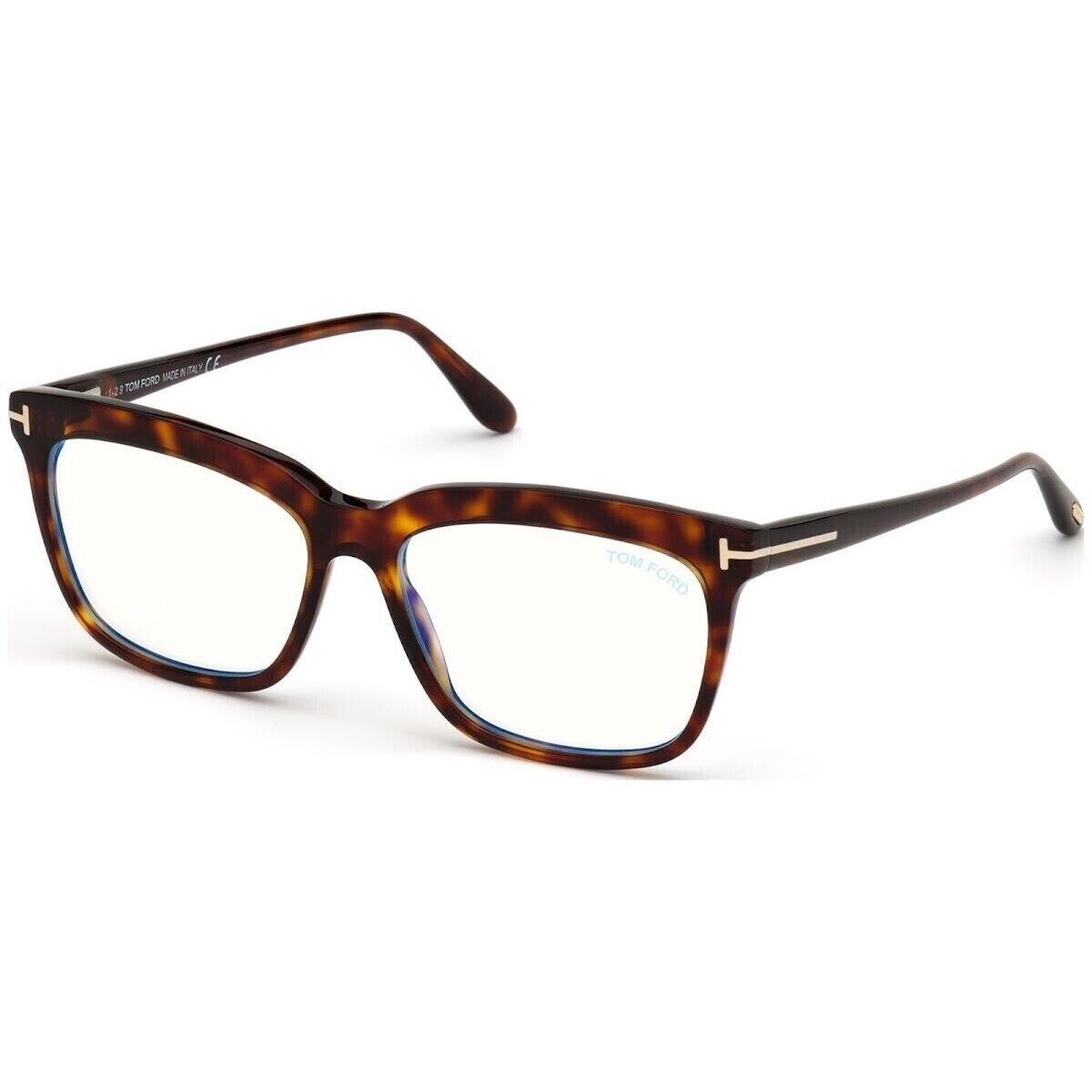 Tom Ford TF5686-B 054 Dark Havana Eyeglasses w Blue Block Lens Made IN Italy