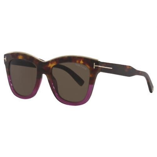 Tom Ford Julie TF685 56E Sunglasses Vintage Havana-transparent Purple/brown