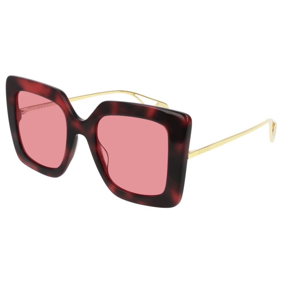 Gucci GG0435S 005 Women`s Sunglasses 51mm Havana/pink Lens