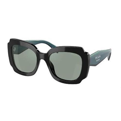 Prada Sunglasses PR16YS 1AB08Q 52mm Black Blue / Azure Mirror Lens