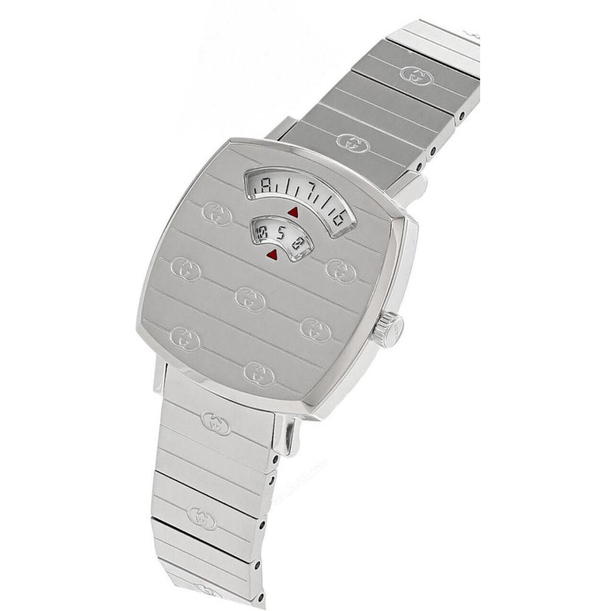 Gucci Grip 27MM Stainless Steel Silver Dial Women`s Watch YA157501