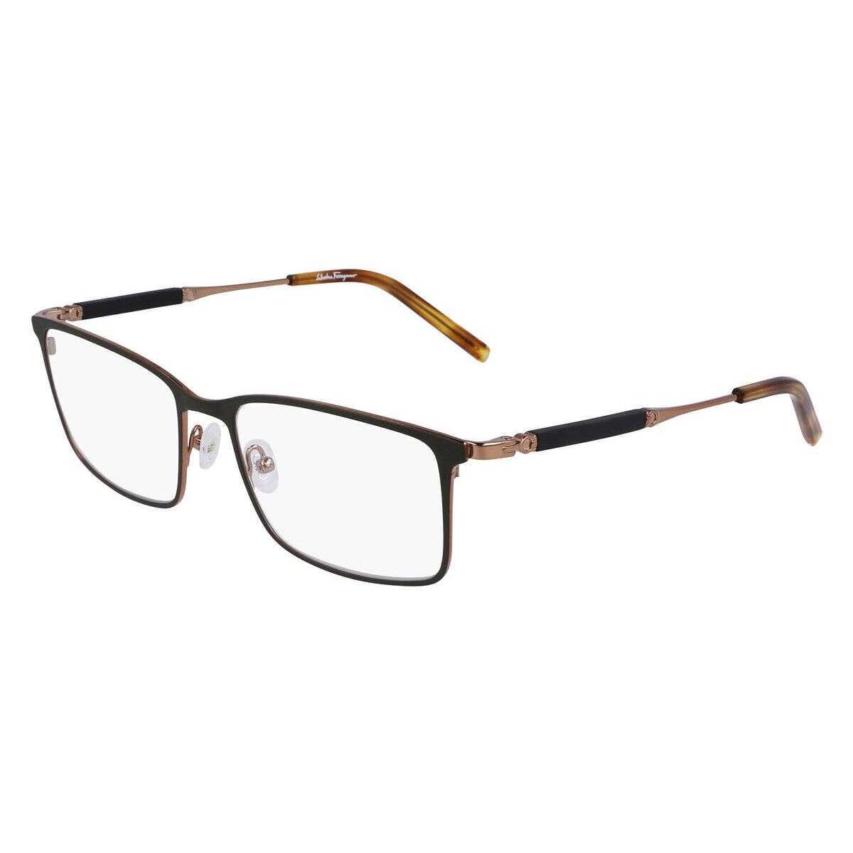 Salvatore Ferragamo SF2574 Eyeglasses Amber Gold/olive 56mm