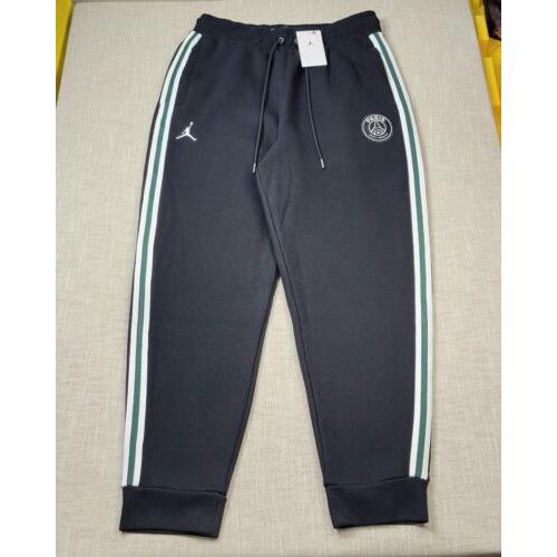 Nike Air Jordan Psg Jogger Pants XL 2XL Mens Black White Green Tapered Fleece