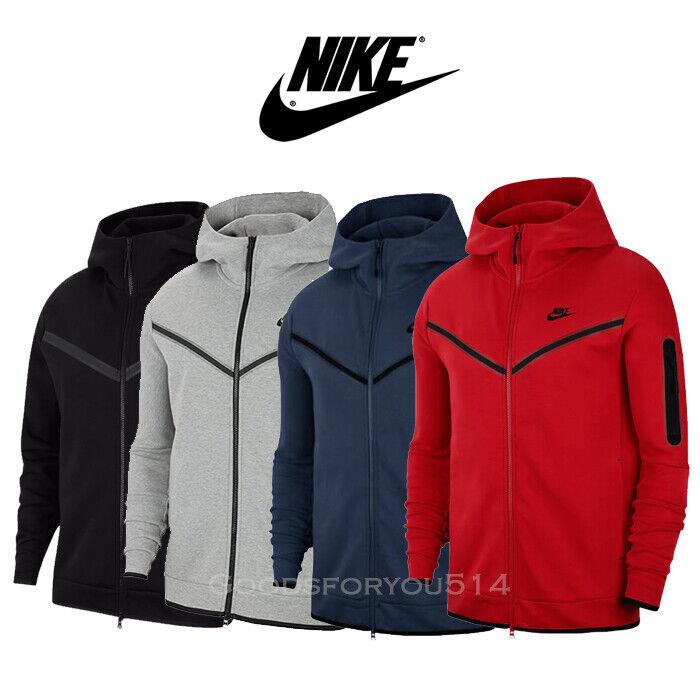 Nike Tech Fleece Men`s Full Zip Hoodie Black Grey Navy Red CU4489