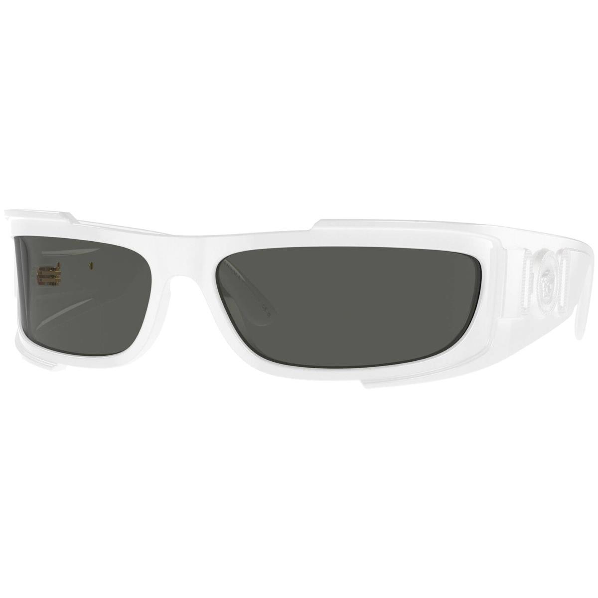 Versace Medusa Biggie White Wrap Sunglasses VE4446 31487 67 Italy - Frame: White, Lens: Dark Gray