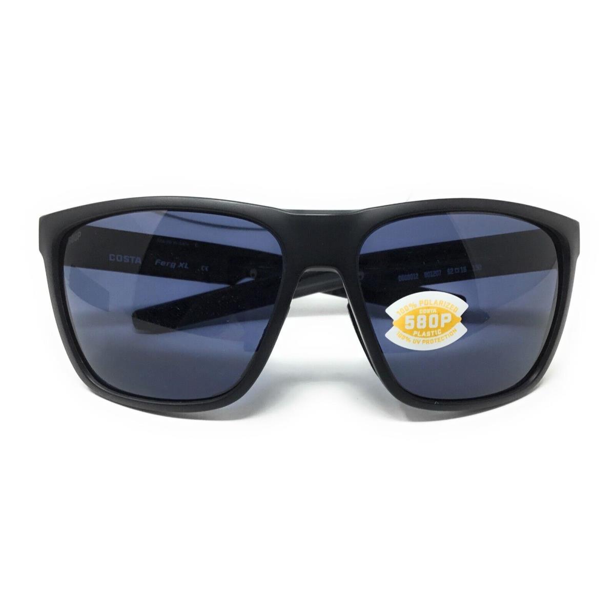 Costa Del Mar Ferg Mens Black Frame Gray Polarized Sunglasses 06S9012 901207 - Matte Black Frame, Gray Lens