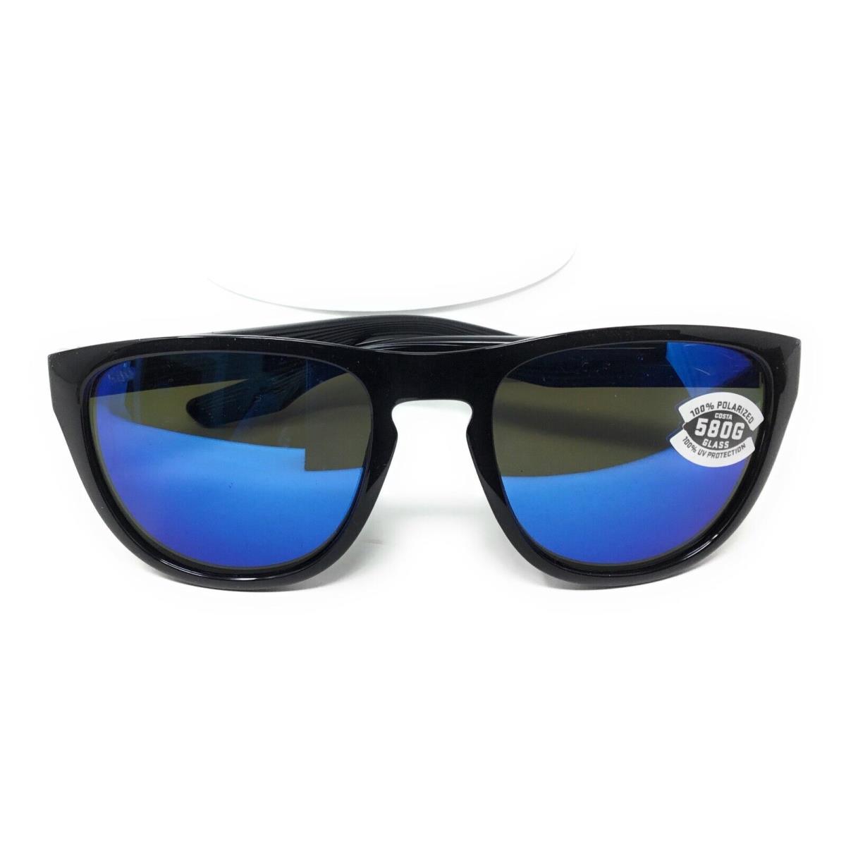 Costa Del Mar Irie Mens Blue Mirror Polarized Sunglasses 6S9082 908201 55-20 - Frame: Black, Lens: Blue Mirror