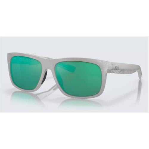 Costa Del Mar 06S903090300658 Baffin Sunglasses Light Gray Frame Green Mirror