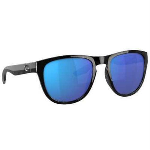 Costa Irie Black Frame Sunglasses W/blue Mirror 580G Lenses 06S9082-90820155