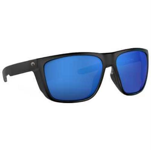 Costa Ferg XL Matte Black Sunglasses W/blue Mirror 580G Lenses 06S9012-90120162