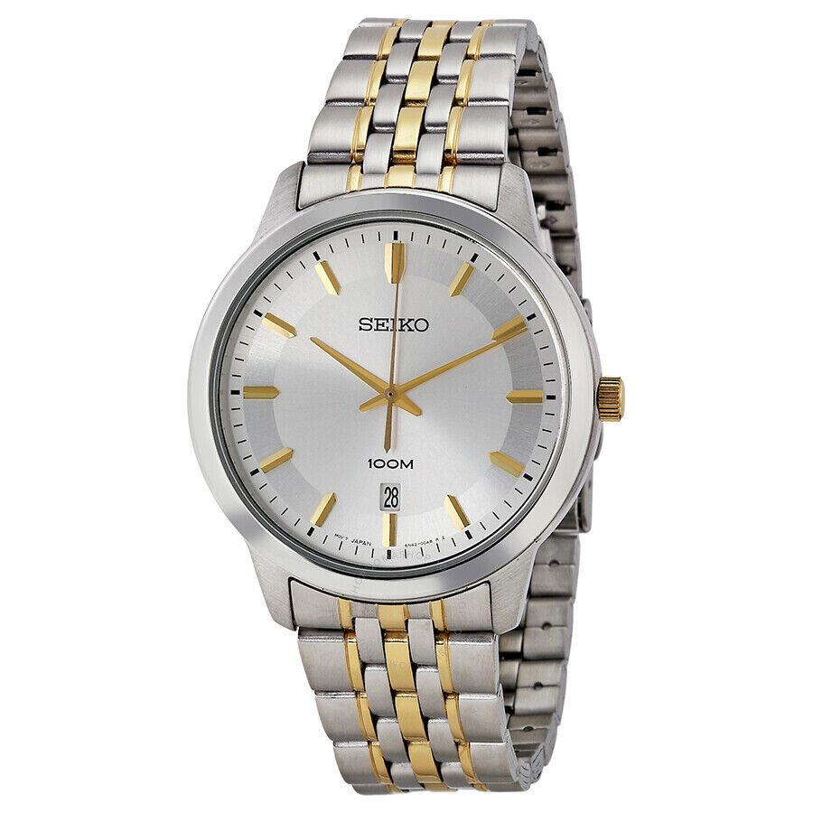 Seiko Bracelet Men`s Watch SUR033 Two-tone Stainless Steel Japanese Quartz Wrist